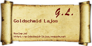 Goldschmid Lajos névjegykártya